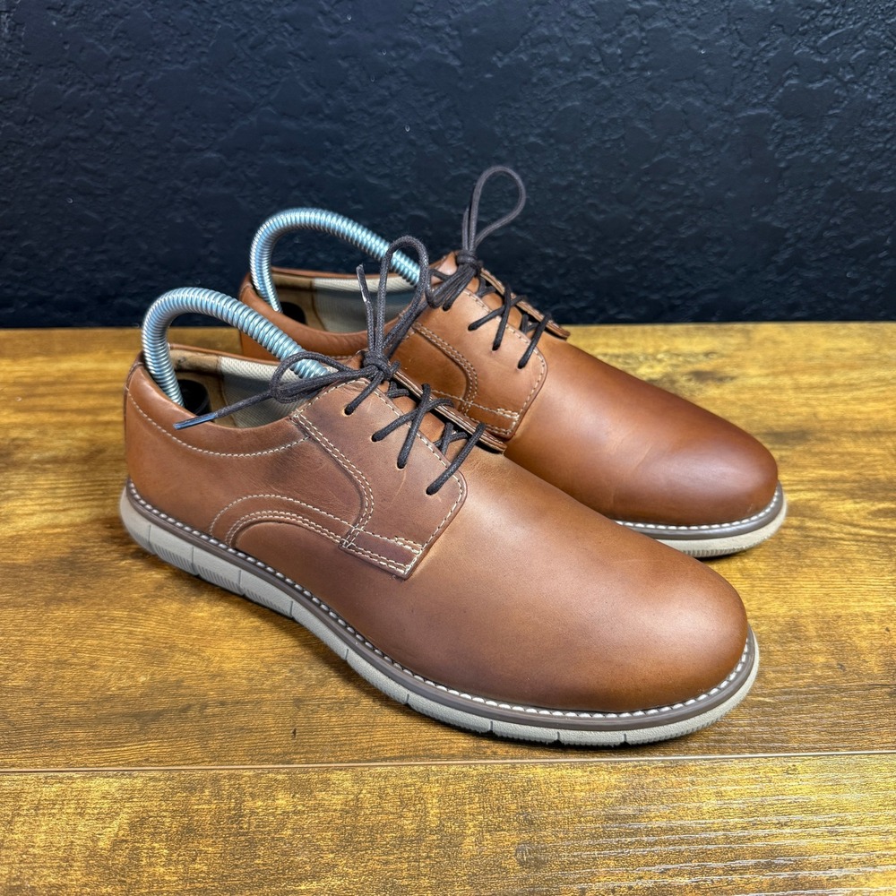 Johnston & Murphy XC4 Prentiss Brown Leather Plain Toe Oxford Boys Size 5M